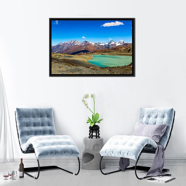 Alps Mountain Landscape Canvas Wall Art-5 Horizontal-Gallery Wrap-22" x 12"-Tiaracle
