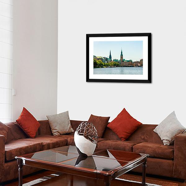Alster Lake Canvas Wall Art-3 Horizontal-Gallery Wrap-25" x 16"-Tiaracle