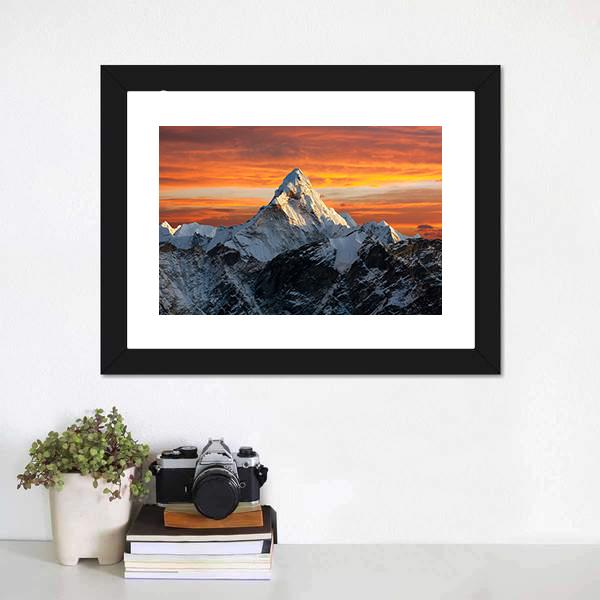 Ama Dablam Evening View Canvas Wall Art-3 Horizontal-Gallery Wrap-25" x 16"-Tiaracle