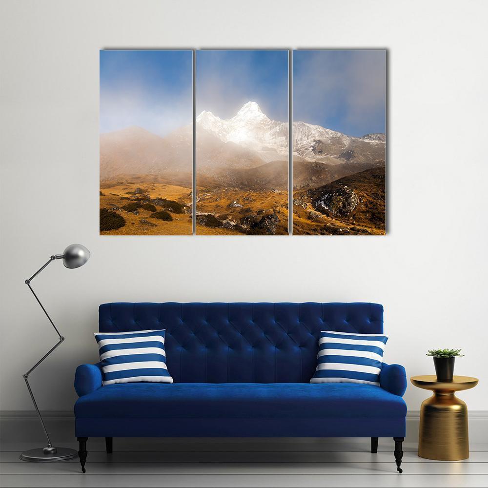 Ama Dablam In Nepal Canvas Wall Art-3 Horizontal-Gallery Wrap-37" x 24"-Tiaracle