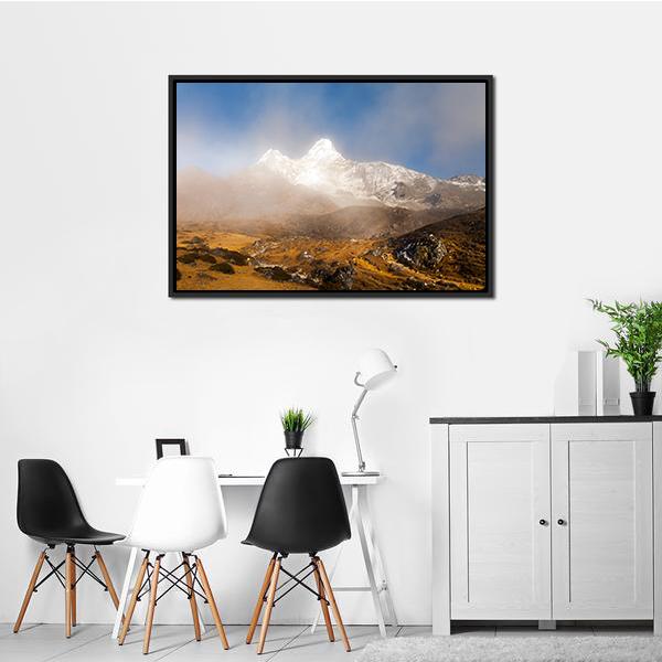 Ama Dablam In Nepal Canvas Wall Art-3 Horizontal-Gallery Wrap-25" x 16"-Tiaracle