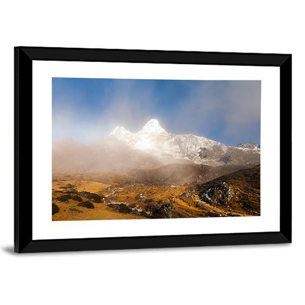 Ama Dablam In Nepal Canvas Wall Art-3 Horizontal-Gallery Wrap-25" x 16"-Tiaracle