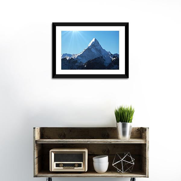 Ama Dablam Mountains Canvas Wall Art-1 Piece-Framed Print-20" x 16"-Tiaracle