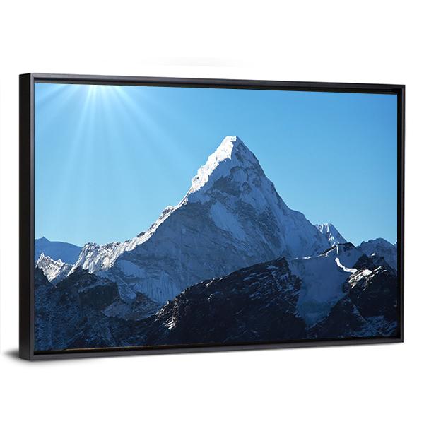 Ama Dablam Mountains Canvas Wall Art-3 Horizontal-Gallery Wrap-25" x 16"-Tiaracle