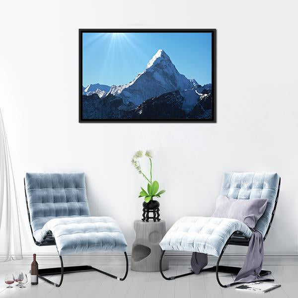 Ama Dablam Mountains Canvas Wall Art-3 Horizontal-Gallery Wrap-25" x 16"-Tiaracle