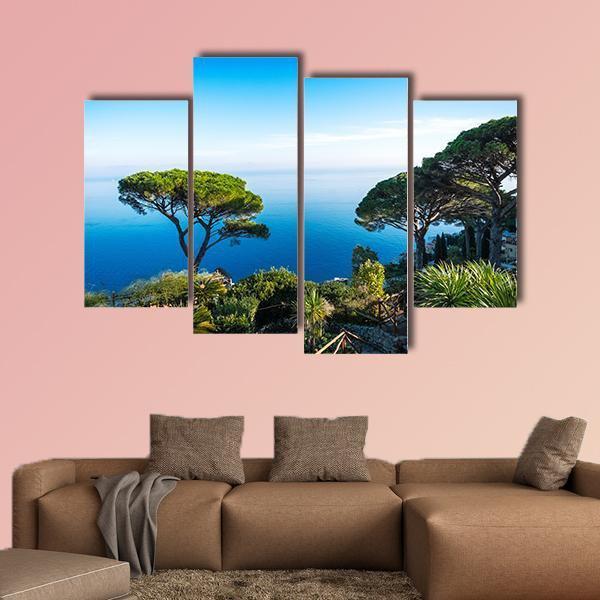 Amalfi Coast In Italy Canvas Wall Art-4 Pop-Gallery Wrap-50" x 32"-Tiaracle