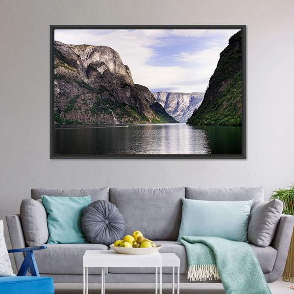 Amazing Norwegian Fjord Canvas Wall Art-3 Horizontal-Gallery Wrap-25" x 16"-Tiaracle