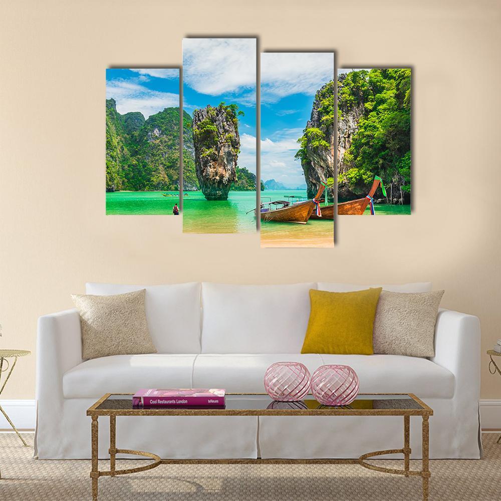 Phuket Island In Thailand Canvas Wall Art-4 Pop-Gallery Wrap-34" x 20"-Tiaracle
