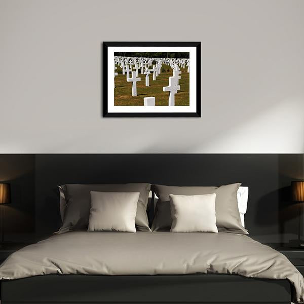 American Army Cemetery Vertical Canvas Wall Art-3 Vertical-Gallery Wrap-12" x 25"-Tiaracle