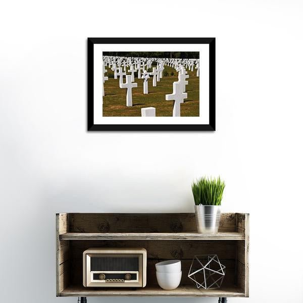 American Army Cemetery Vertical Canvas Wall Art-3 Vertical-Gallery Wrap-12" x 25"-Tiaracle