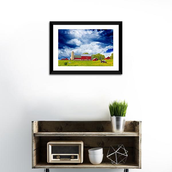 American Country Farm Canvas Wall Art-1 Piece-Framed Print-20" x 16"-Tiaracle