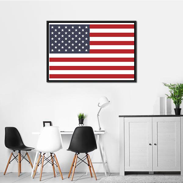American Flag Canvas Wall Art-1 Piece-Floating Frame-24" x 16"-Tiaracle