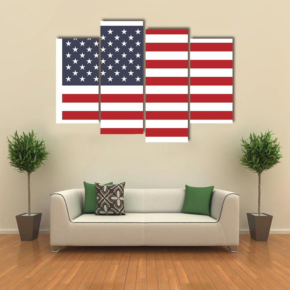 American Flag Canvas Wall Art-4 Pop-Gallery Wrap-50" x 32"-Tiaracle