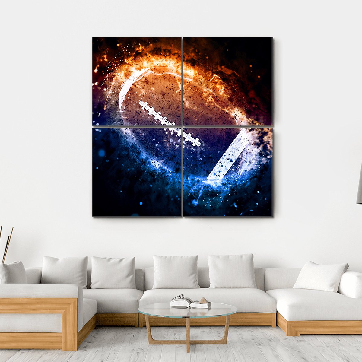 American Football Canvas Wall Art-4 Square-Gallery Wrap-17" x 17"-Tiaracle