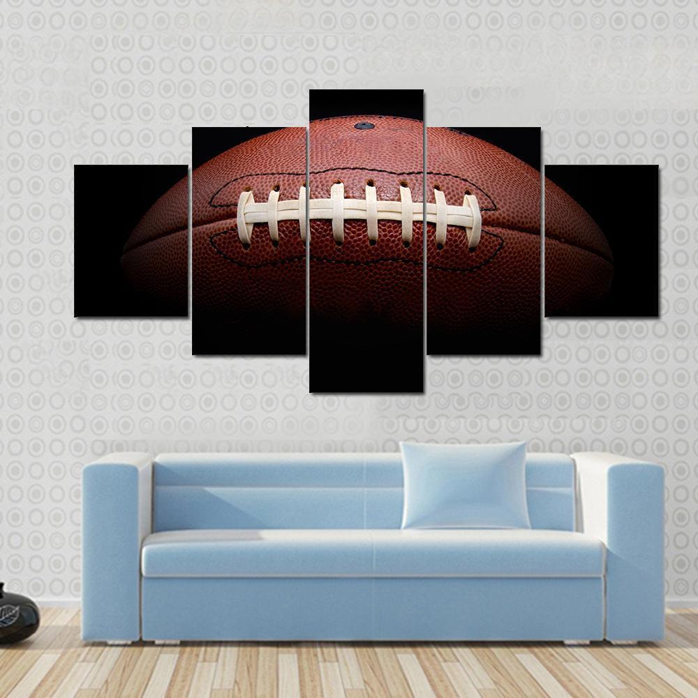 American Football Canvas Wall Art-5 Star-Gallery Wrap-62" x 32"-Tiaracle