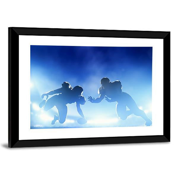 American Football Players In Game Canvas Wall Art-3 Horizontal-Gallery Wrap-25" x 16"-Tiaracle