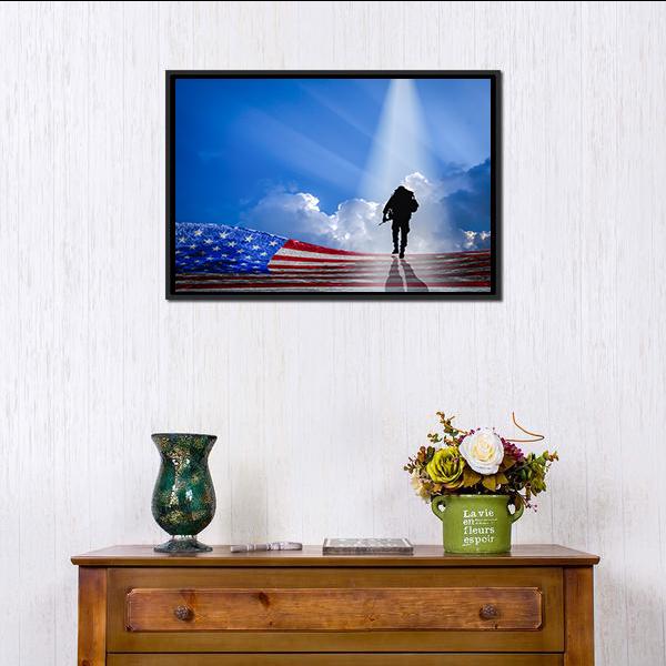American Hero Panoramic Canvas Wall Art-1 Piece-36" x 12"-Tiaracle