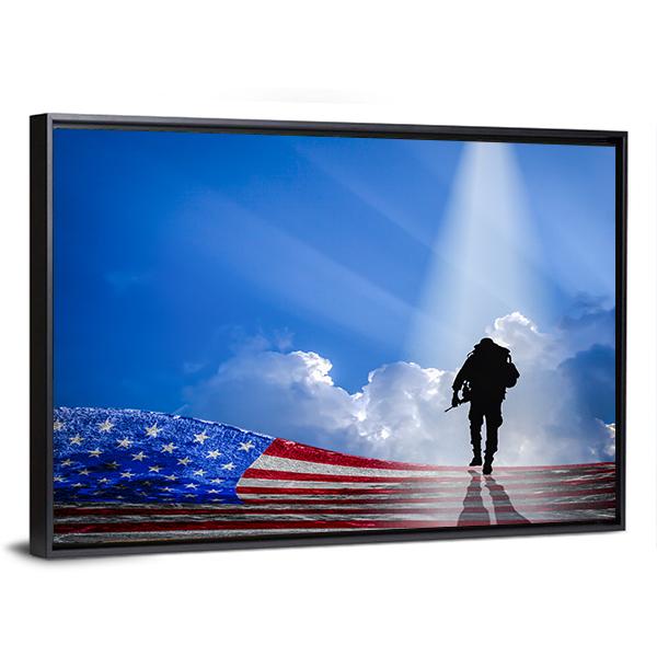 American Hero Vertical Canvas Wall Art-3 Vertical-Gallery Wrap-12" x 25"-Tiaracle