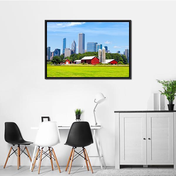 American Red Farm Canvas Wall Art-3 Horizontal-Gallery Wrap-25" x 16"-Tiaracle