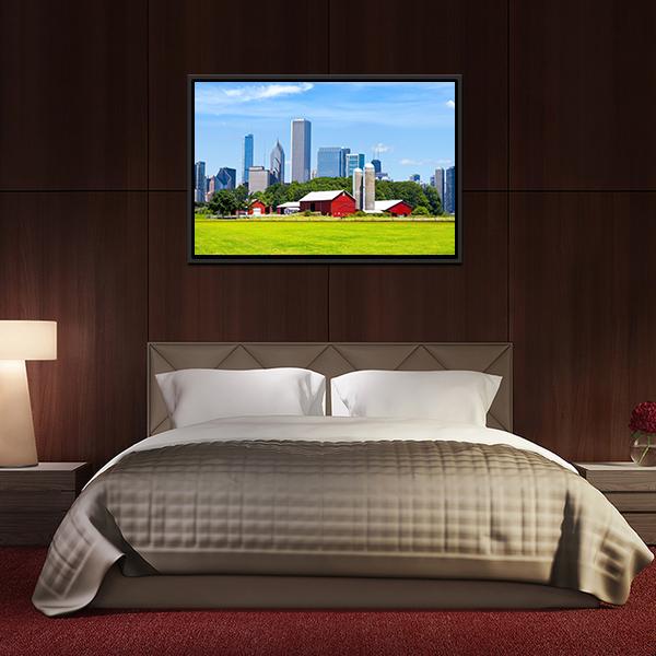 American Red Farm Canvas Wall Art-3 Horizontal-Gallery Wrap-25" x 16"-Tiaracle