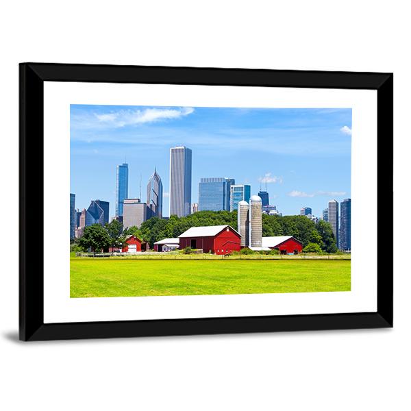 American Red Farm Canvas Wall Art-3 Horizontal-Gallery Wrap-25" x 16"-Tiaracle