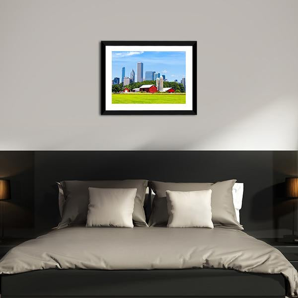 American Red Farm Canvas Wall Art-3 Horizontal-Gallery Wrap-25" x 16"-Tiaracle