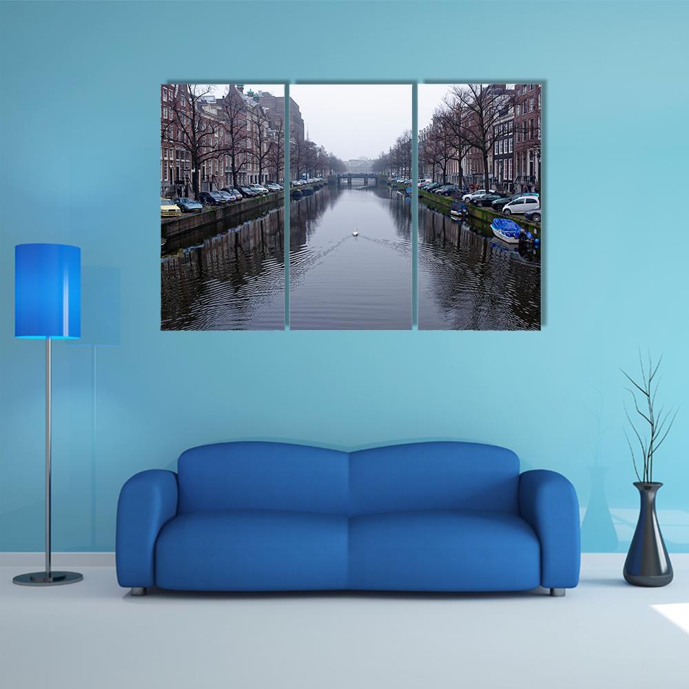 Amsterdam In Netherland Canvas Wall Art-3 Horizontal-Gallery Wrap-37" x 24"-Tiaracle