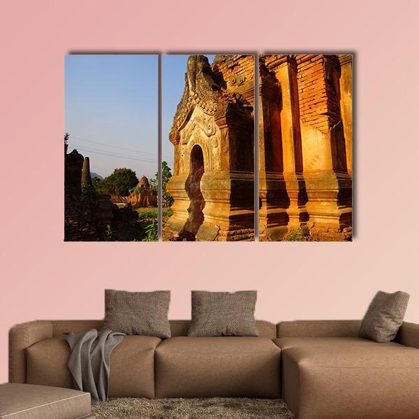 Buddhist Stupa Myanmar Canvas Wall Art-3 Horizontal-Gallery Wrap-25" x 16"-Tiaracle