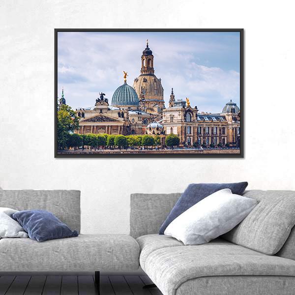 Ancient City Of Dresden Canvas Wall Art-1 Piece-Floating Frame-24" x 16"-Tiaracle