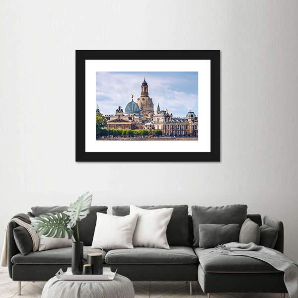 Ancient City Of Dresden Canvas Wall Art-1 Piece-Framed Print-20" x 16"-Tiaracle