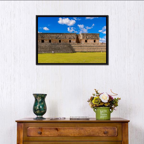 Ancient Maya City Canvas Wall Art-1 Piece-Floating Frame-24" x 16"-Tiaracle