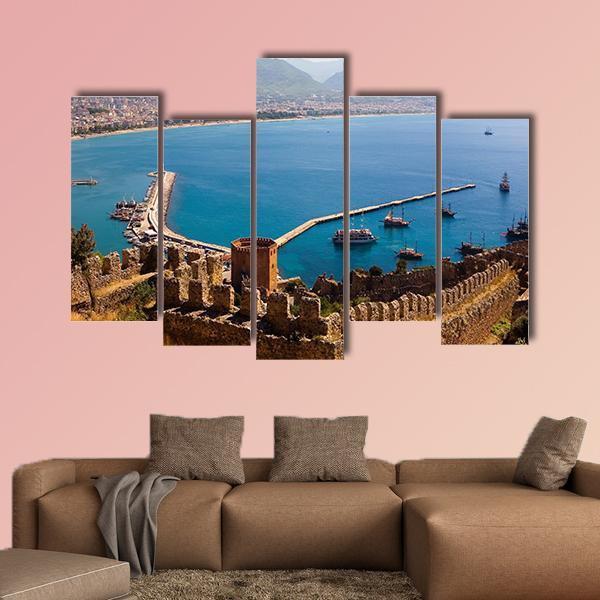 Red Tower Turkey Canvas Wall Art-5 Pop-Gallery Wrap-47" x 32"-Tiaracle