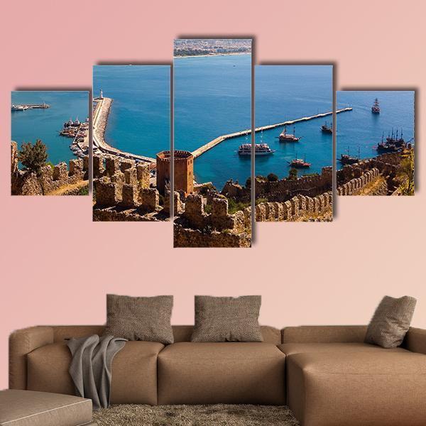 Red Tower Turkey Canvas Wall Art-5 Star-Gallery Wrap-62" x 32"-Tiaracle