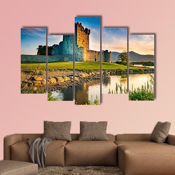 Ross Castle Ireland Canvas Wall Art-5 Pop-Gallery Wrap-47" x 32"-Tiaracle