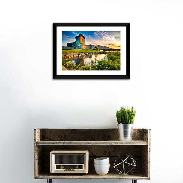 Ross Castle Ireland Canvas Wall Art-1 Piece-Framed Print-20" x 16"-Tiaracle