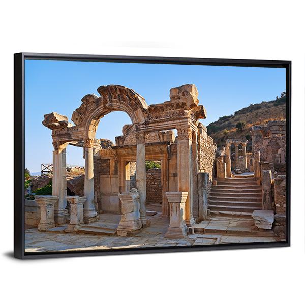 Ancient Ruins In Ephesus Turkey Canvas Wall Art-3 Horizontal-Gallery Wrap-25" x 16"-Tiaracle