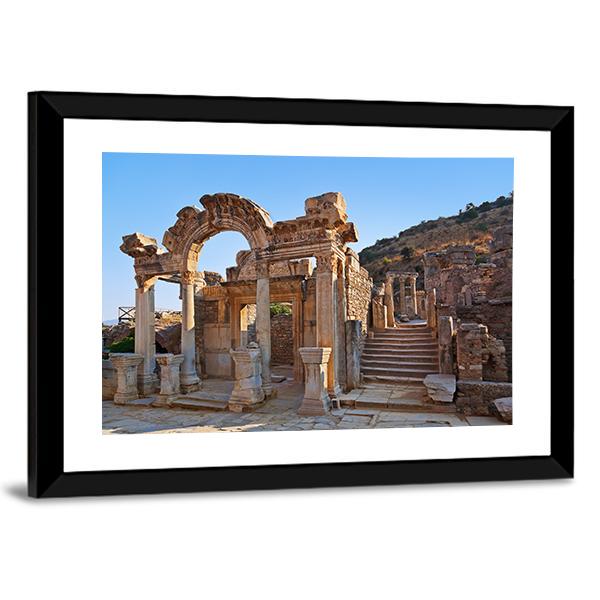Ancient Ruins In Ephesus Turkey Canvas Wall Art-3 Horizontal-Gallery Wrap-25" x 16"-Tiaracle