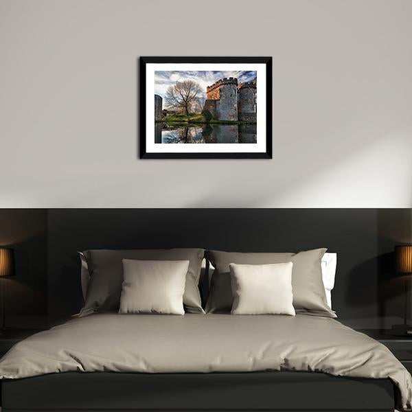 Ancient Whittington Castle Canvas Wall Art-3 Horizontal-Gallery Wrap-25" x 16"-Tiaracle
