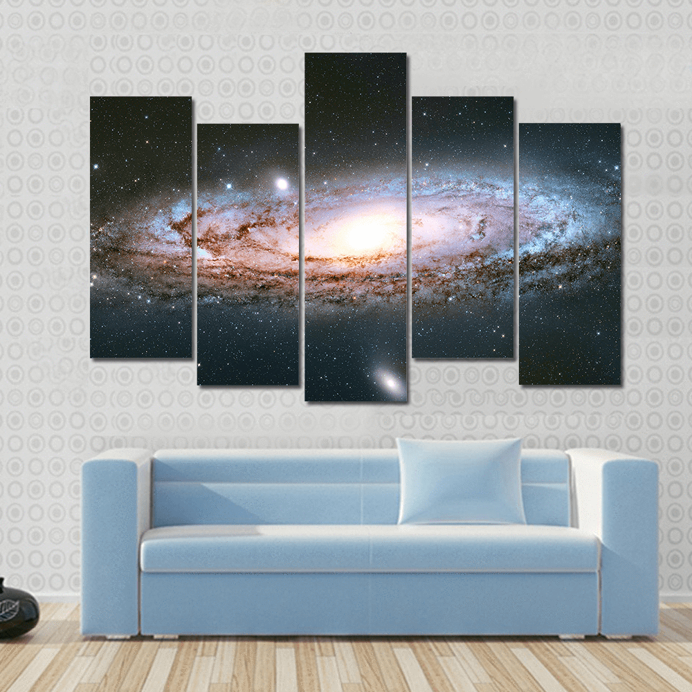 Andromeda Galaxy Canvas Wall Art-5 Pop-Gallery Wrap-47" x 32"-Tiaracle