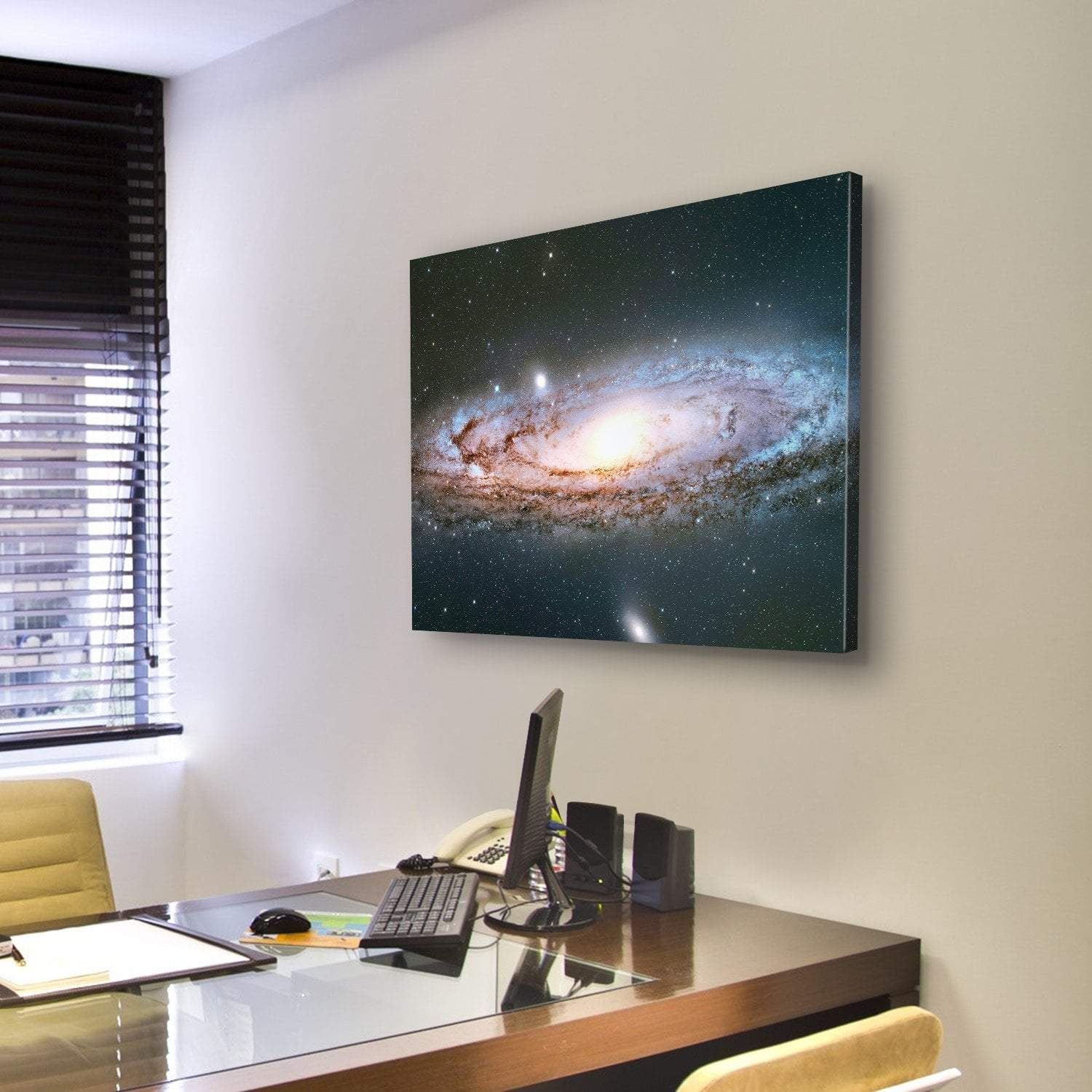 Andromeda Galaxy Canvas Wall Art-3 Horizontal-Gallery Wrap-25" x 16"-Tiaracle