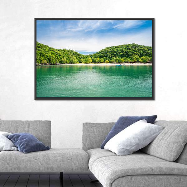 Ang Thong National Marine Park Canvas Wall Art-1 Piece-Floating Frame-24" x 16"-Tiaracle