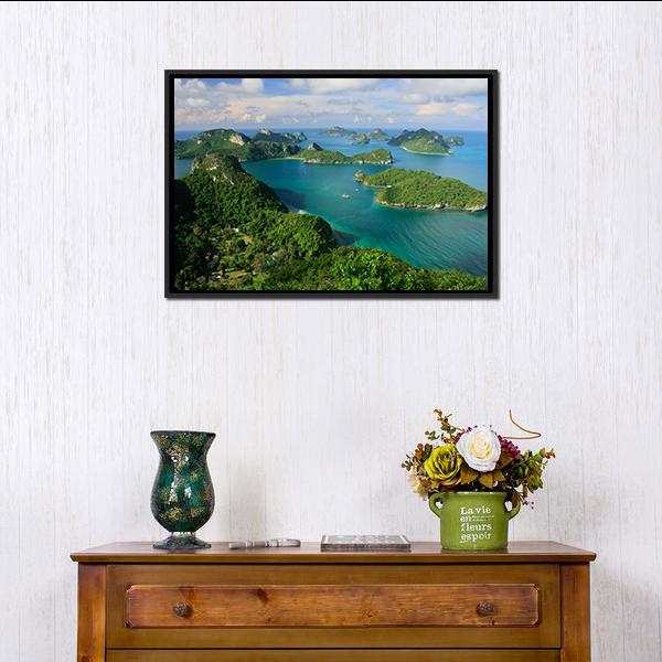 Ang Thong National Marine Park Thailand Canvas Wall Art-1 Piece-Floating Frame-24" x 16"-Tiaracle