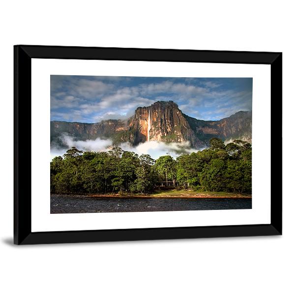 Angel Falls In Morning Light Canvas Wall Art-1 Piece-Framed Print-20" x 16"-Tiaracle