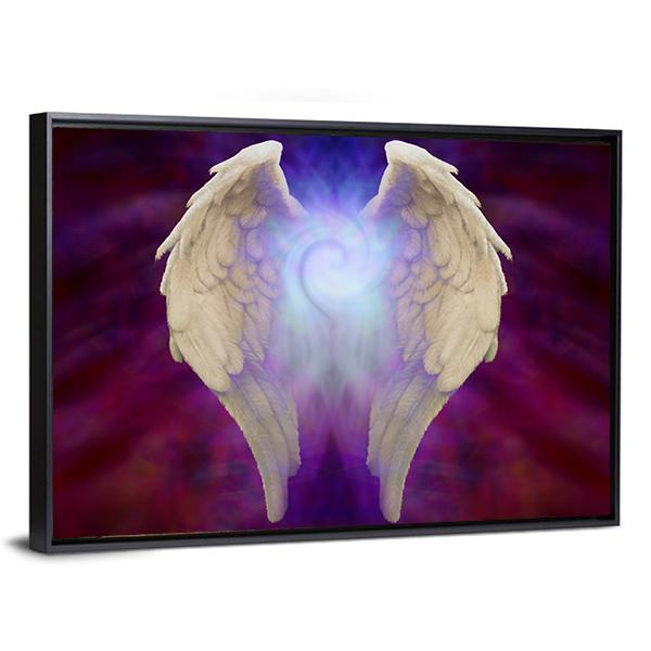 Angel Wings Canvas Wall Art-5 Horizontal-Gallery Wrap-22" x 12"-Tiaracle