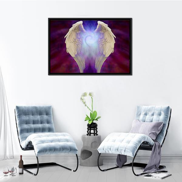 Angel Wings Canvas Wall Art-5 Horizontal-Gallery Wrap-22" x 12"-Tiaracle
