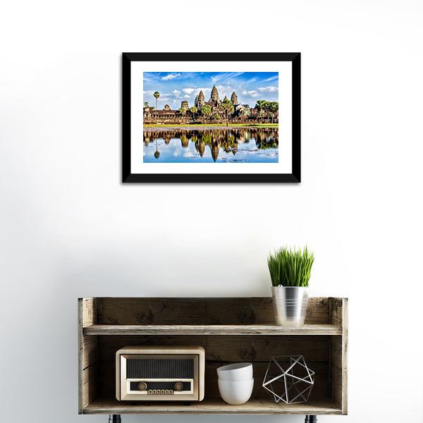 Angkor Wat Temple Canvas Wall Art-1 Piece-Framed Print-20" x 16"-Tiaracle