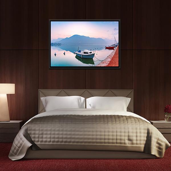 Annecy Lake At Sunrise Canvas Wall Art-3 Horizontal-Gallery Wrap-25" x 16"-Tiaracle
