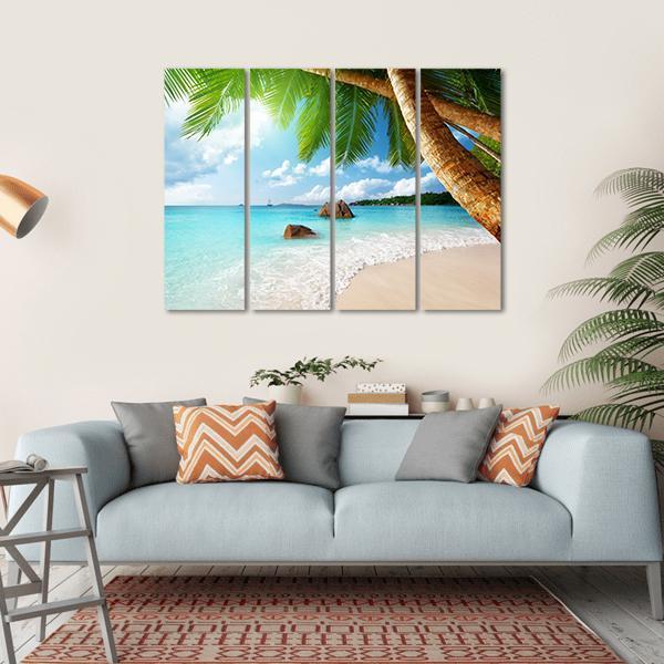 Anse Lazio Beach Seychelles Canvas Wall Art-4 Horizontal-Gallery Wrap-34" x 24"-Tiaracle