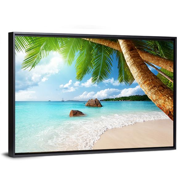 Anse Lazio Beach Seychelles Canvas Wall Art-5 Horizontal-Gallery Wrap-22" x 12"-Tiaracle