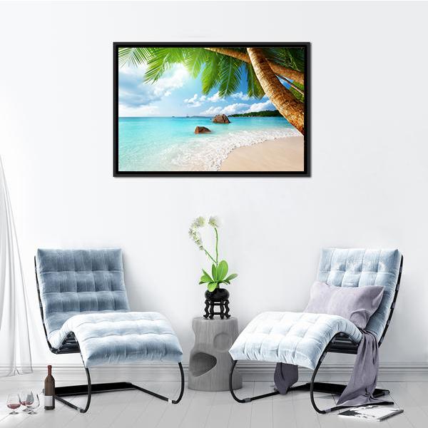 Anse Lazio Beach Seychelles Canvas Wall Art-5 Horizontal-Gallery Wrap-22" x 12"-Tiaracle